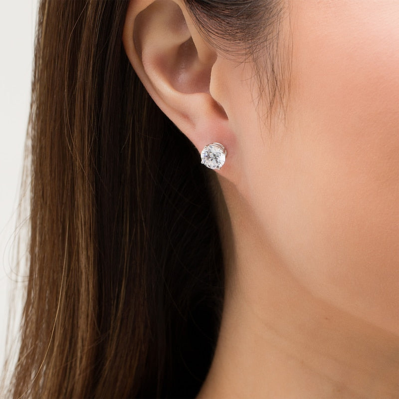 3.50 CTW Lab Grown Round Diamond Stud Earrings in 14k Gold – G/VS AGI Certified