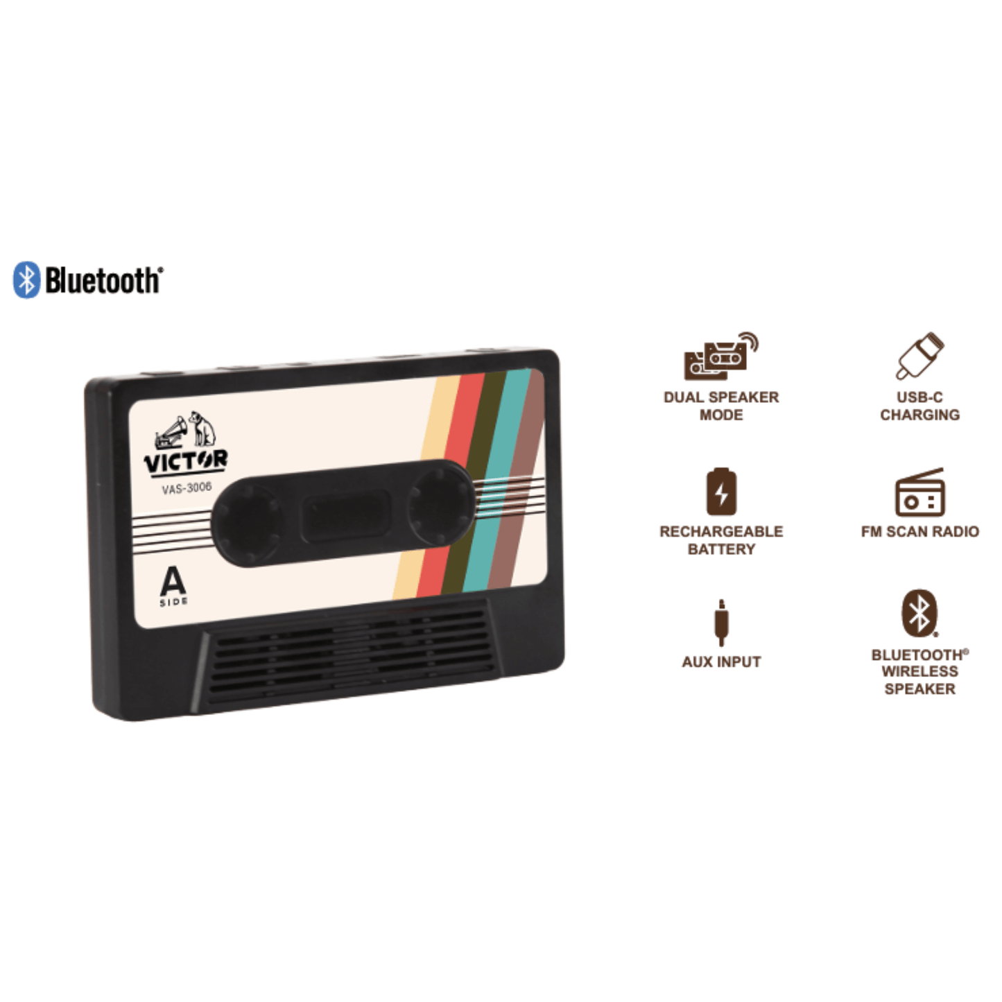 Victor Cassette Bluetooth Speaker