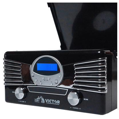 Victor Diner 7-in-1 Turntable Music Center with CD & MP3 Player and Bluetooth Function