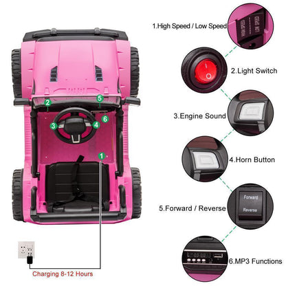 Electric Kids Ride-On SUV with Remote Control, MP3 Player, and LED Lights - 3 Speed Options