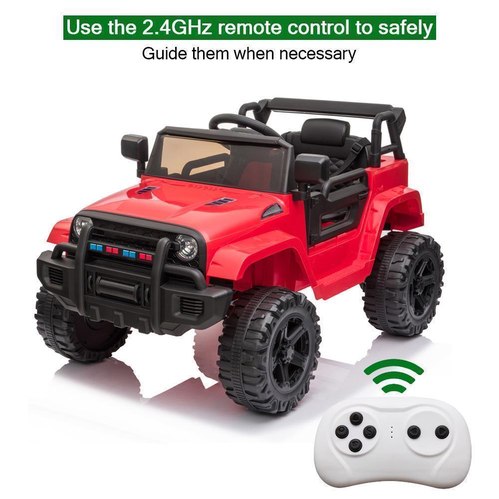 Electric Ride-On Car Truck for Kids with MP3, LED Lights, and Remote Control - 3 Speed Options