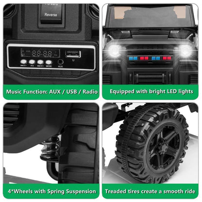 Electric Ride-On Truck for Kids with LED Lights, MP3 Player, and Remote Control