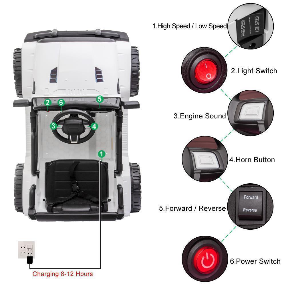 Interactive Ride-On Car Truck for Kids with Music, Lights, 3 Speeds, and Remote Control Safety Guide