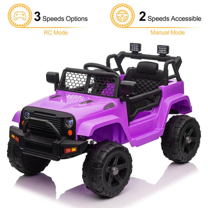 Electric Ride On Truck Car for 3-5 Year Olds with 12V Battery and 3 Speed Options - Supports up to 28kg