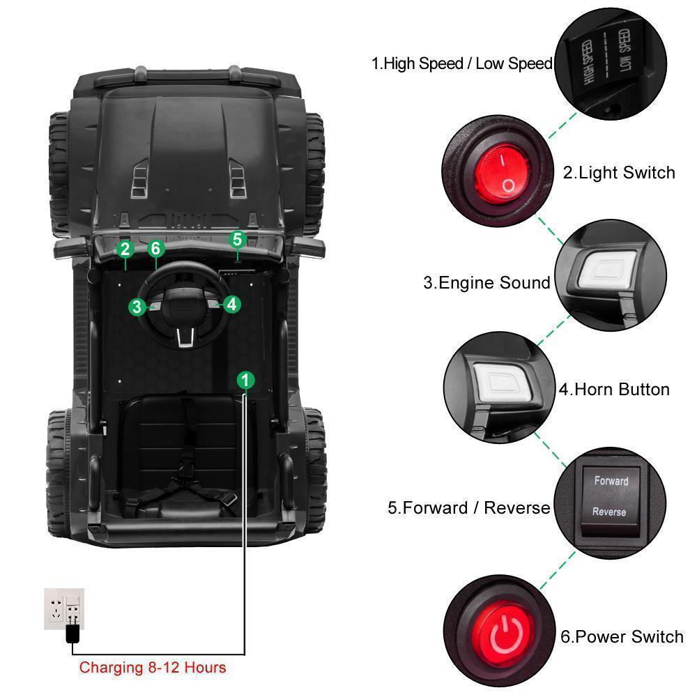 Electric Kids Ride-On SUV with Remote Control, MP3 Player, and LED Lights - 3 Speed Options