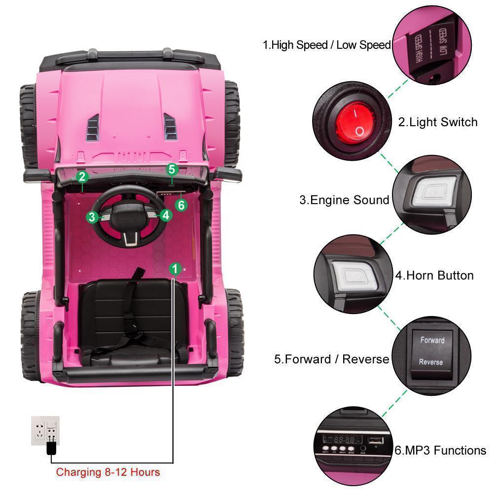 Interactive Ride-On Car Truck for Kids with Music, Lights, 3 Speeds, and Remote Control Safety Guide