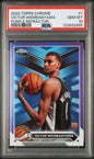 Graded 2023 Topps Chrome Purple Refractor Victor Wembanyama #PUR /349 Rookie RC Basketball Card PSA 10 Gem Mint