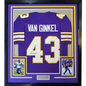 Framed Autographed/Signed Andrew Van Ginkel 35x39 Minnesota Purple Football Jersey JSA COA #2
