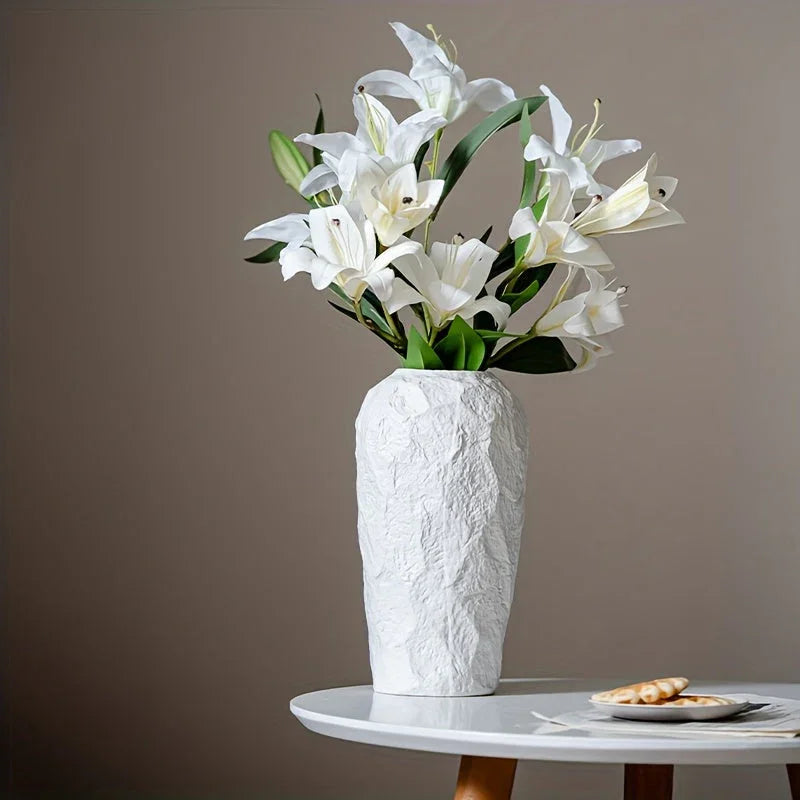 Vase - Stone Ceramic White