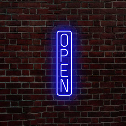 Vertical Open Neon Sign