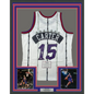 Framed Autographed/Signed Vince Carter 35x39 Toronto Raptors White Authentic Basketball Jersey Fanatics COA