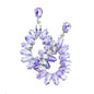 Marquise Stone Cluster Open Teardrop Dangle Evening Earring