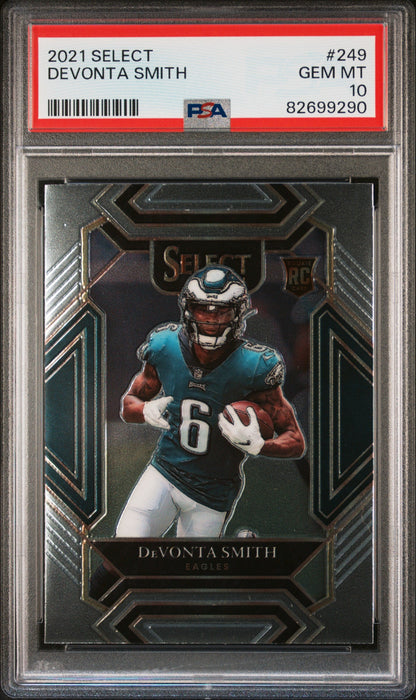 Graded 2021 Panini Select Devonta Smith #249 Rookie RC Football Card PSA 10 Gem Mint