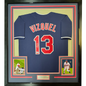 Framed Autographed/Signed Omar Vizquel 35x39 Cleveland Blue Baseball Jersey PSA/DNA COA