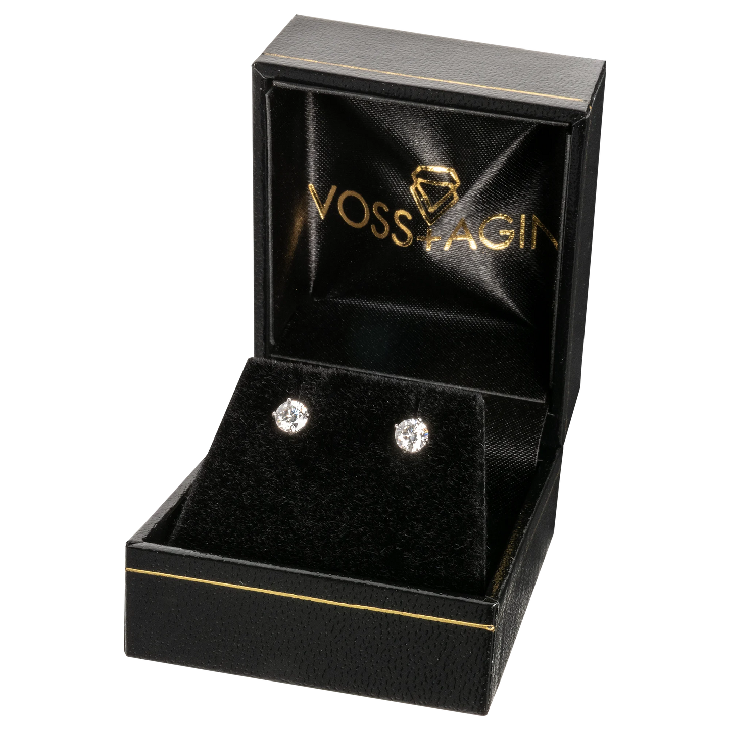 2.00 CTW AGI Certified Lab-Grown Diamond Stud Earrings in Solid 14K Gold – E Color, VS Clarity