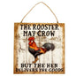 Rooster vs. Hen” Funny Farmhouse Sign – Rustic Country Kitchen Wall Decor & Gift for Farmers
