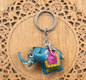 Cute Elephant Leather Keychain