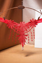Embroidered Fringe Pearl Thong