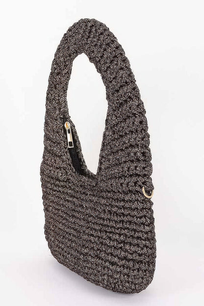 Crochet Woven Hobo Bag
