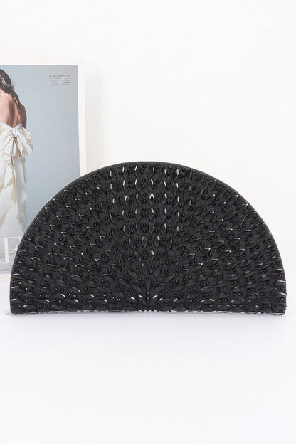 Rhinestone Half Moon Party Clutch