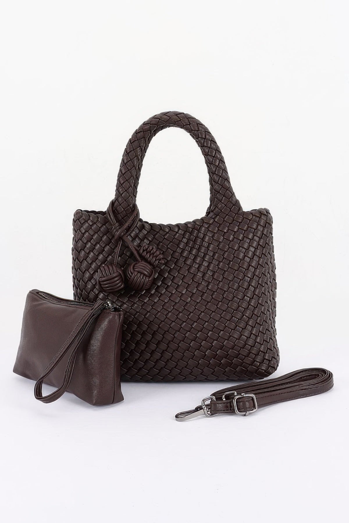 Braided Vegan Leather Tote Bag