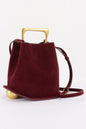 Faux Suede Metal Handle Bag