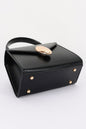 Vegan Leather Top Handle Flap Bag