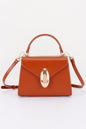 Vegan Leather Top Handle Flap Bag