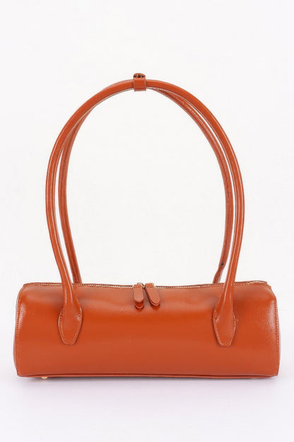 Vegan Leather Rectangular Shoulder Bag