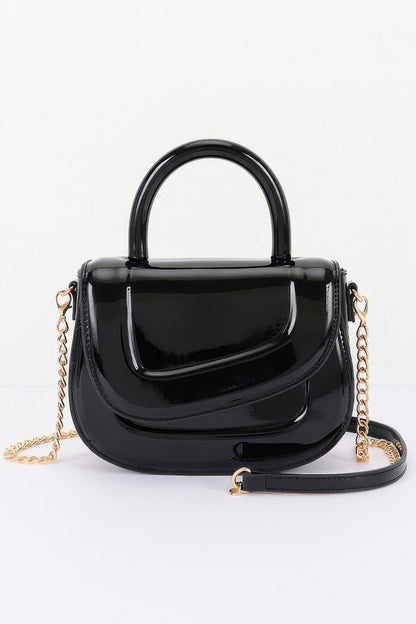 Patent Leather Top Handle Bag
