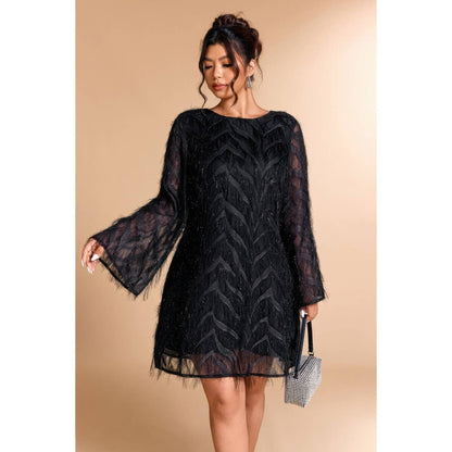 Sequin Fringe Lace Short Dress