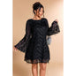 Sequin Fringe Lace Short Dress