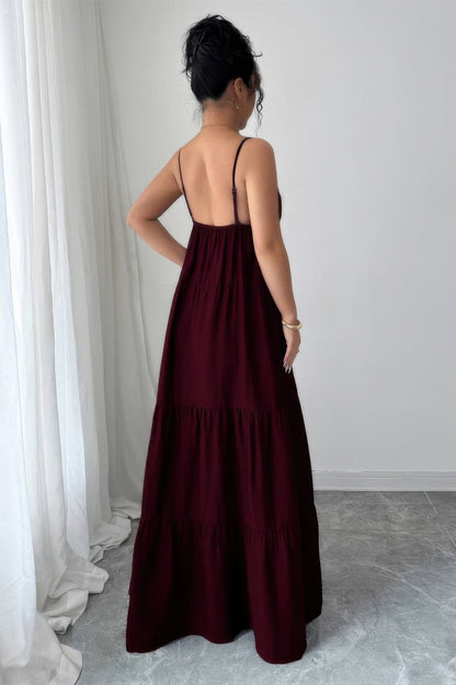 Sleeveless Elegant Suspender Aline Maxi Dress