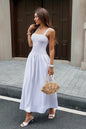 Square Neck A Line Sleeveless Flowy Long Dress