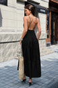 High Waist Sleeveless Open Back Full Dress
