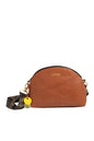 Hopper | Riveter Tan Leather Crossbody Bag with Camo Webbed Strap