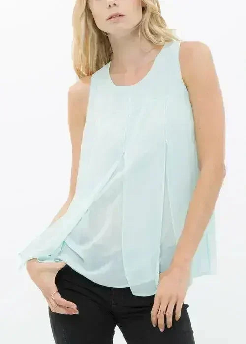 Women's Sleeveless Slit Round Neck Blouse | Femstylo