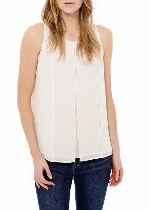 Women's Sleeveless Slit Round Neck Blouse | Femstylo