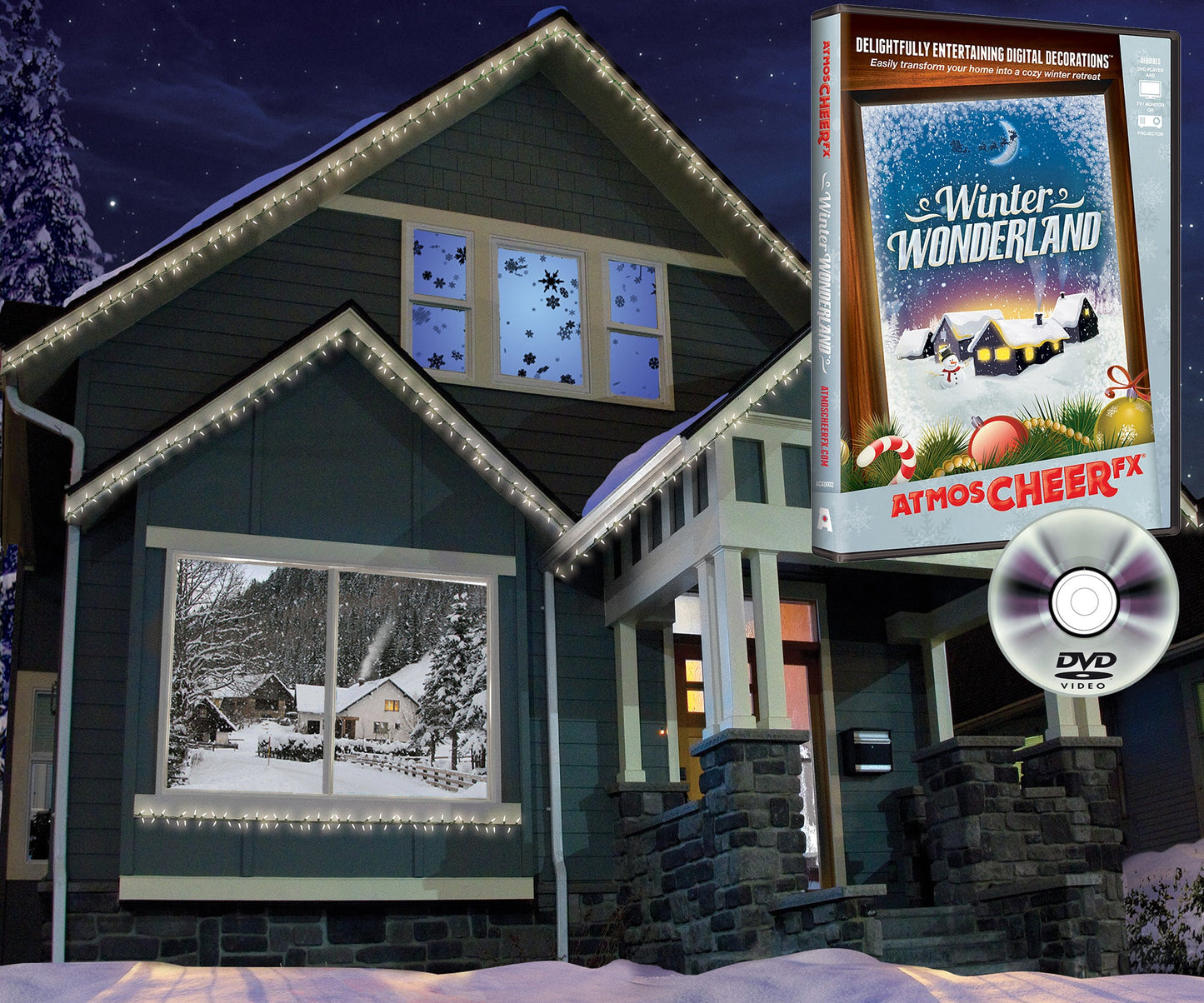Winter Wonderland Digital Decorations DVD for Winter and Christmas Holiday Projection Decorating