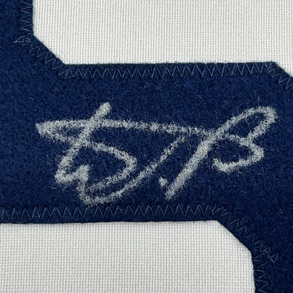 Framed Autographed/Signed Wander Franco 35x39 Tampa Bay White Baseball Jersey JSA COA