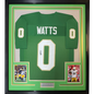 Framed Autographed/Signed Xavier Watts 35x39 Notre Dame Green College Football Jersey JSA COA