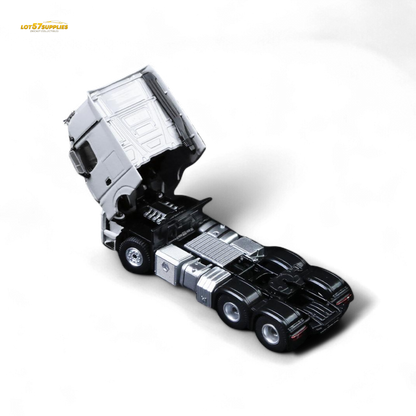 TimeMicro & Perka BENZ FLATBED TRANSPORT VEHICLE - White 1:64