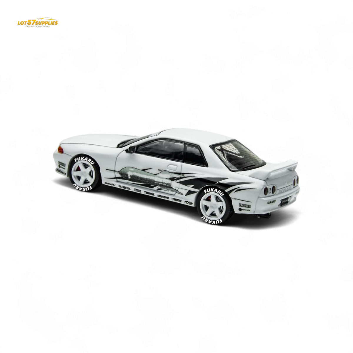 (Pre-Order) TimeMicro Skyline GT-R R32 Los Santos Drift - White 1:64