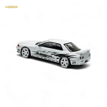 (Pre-Order) TimeMicro Skyline GT-R R32 Los Santos Drift - White 1:64