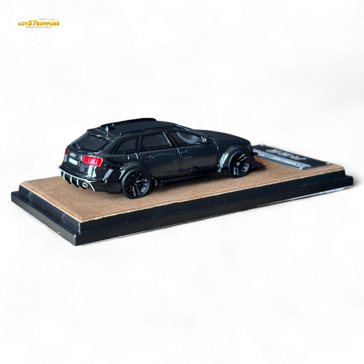 Qidian Model Audi RS6 Avant (C7) Wide-Body Modified Black 1:64