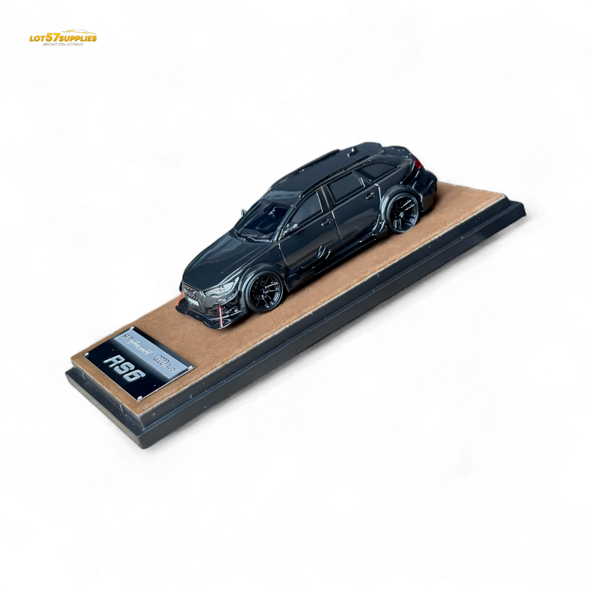 Qidian Model Audi RS6 Avant (C7) Wide-Body Modified Black 1:64