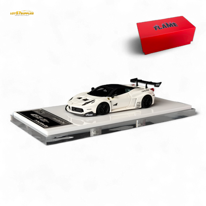 Flame Ferrari 458 GT LB Wide-Body - White 1:64 Resin