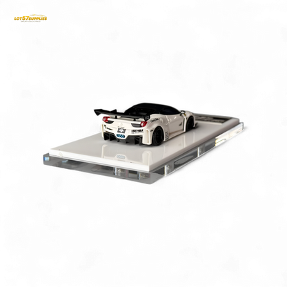 Flame Ferrari 458 GT LB Wide-Body - White 1:64 Resin