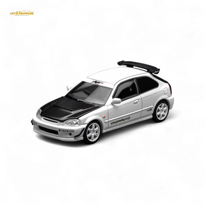 MOTORHELIX Honda Civic Type R EK9 J's Racing Livery White 1:64