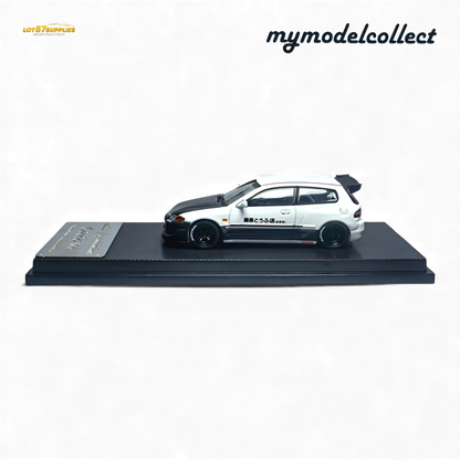MC Civic EG6 Fujiwara Tofu Shop White Carbon 1:64